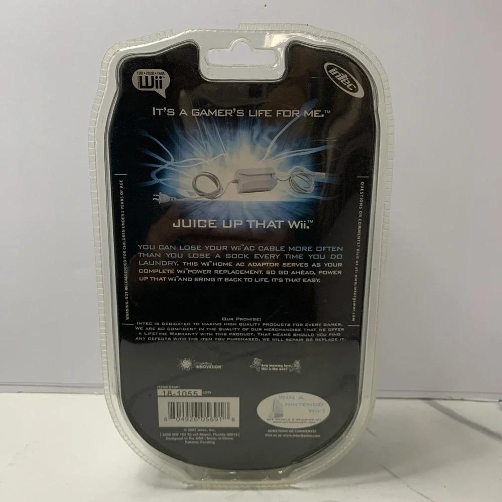Intec Home Power For  Nintendo Wii G5691 Power Adapter New